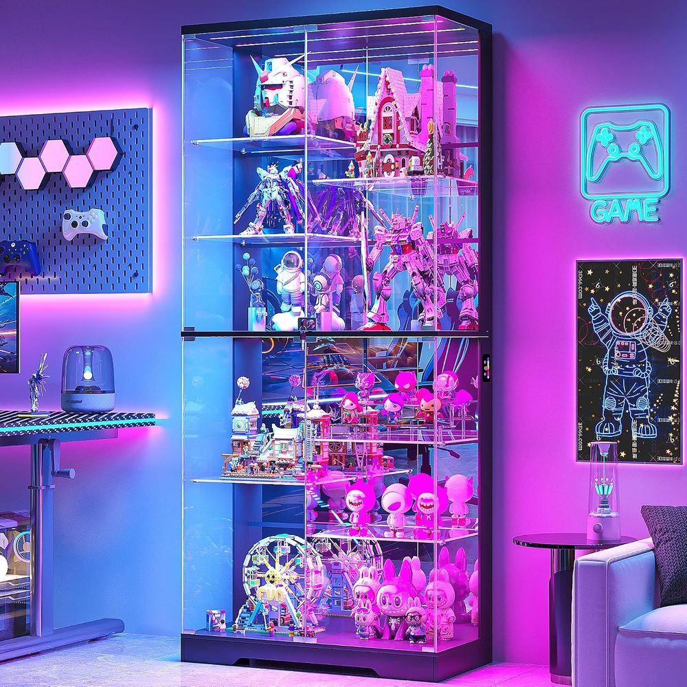 Gaming & Esports District - 10-Tier Glass Display Cabinet with RGB