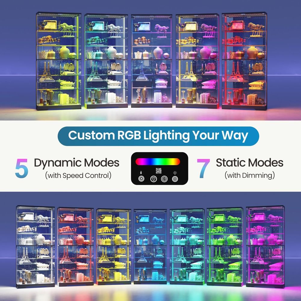 10-Tier Glass Display Cabinet  - Gaming & Esports District recension och pris