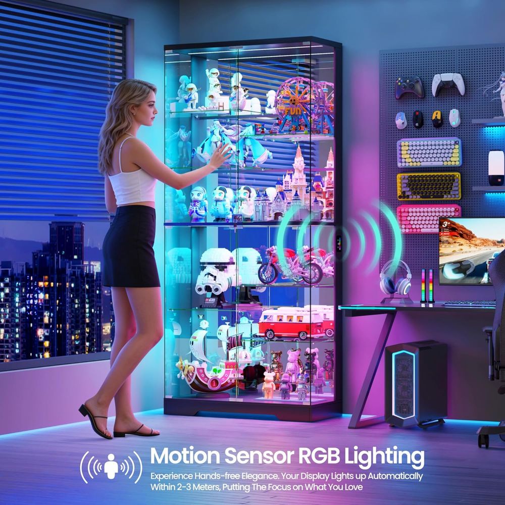 10-Tier Glass Display Cabinet  - Gaming & Esports District recension och pris