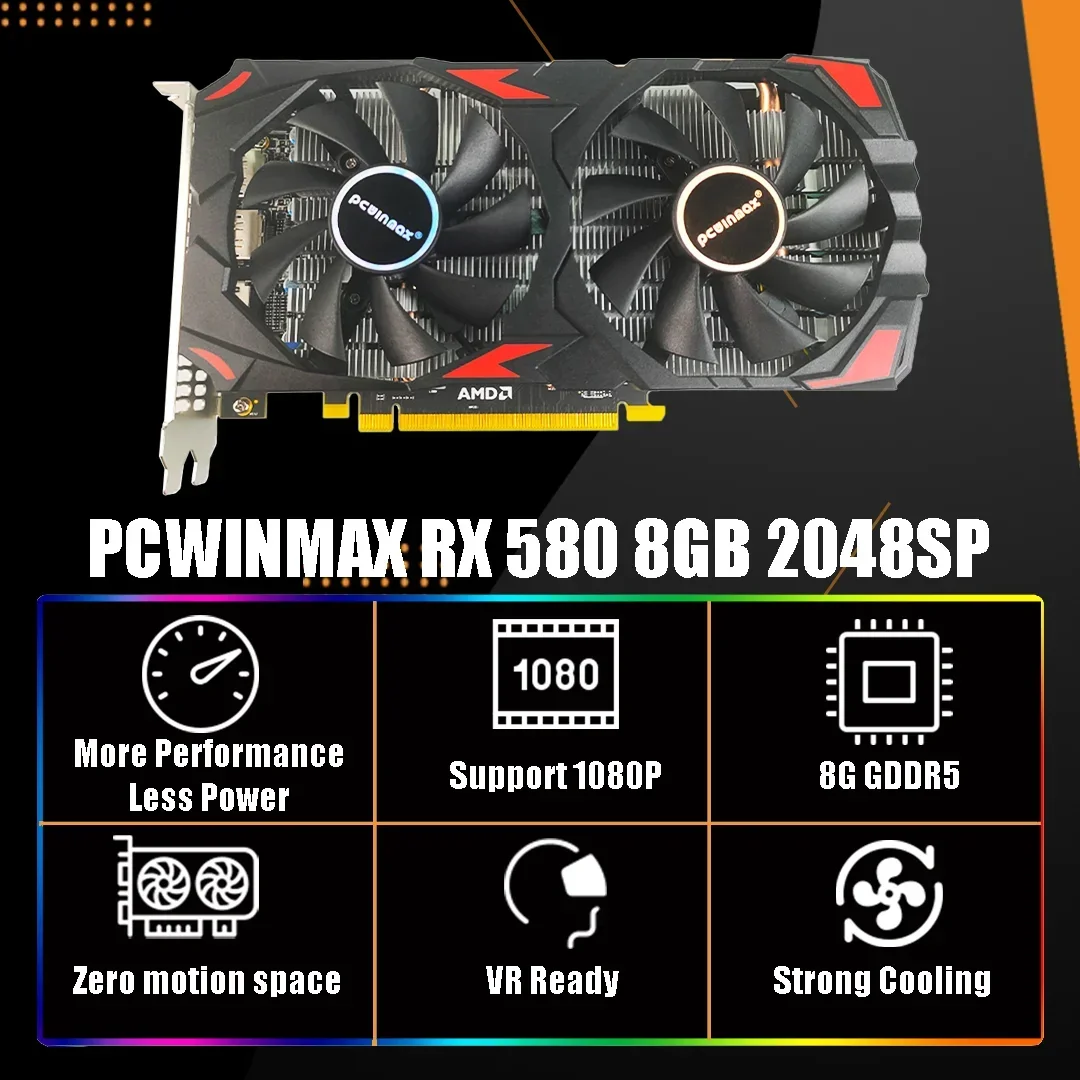 PCWINMAX Radeon RX 580 2048SP  - Video Gaming & Esports Usd Acc recension och pris