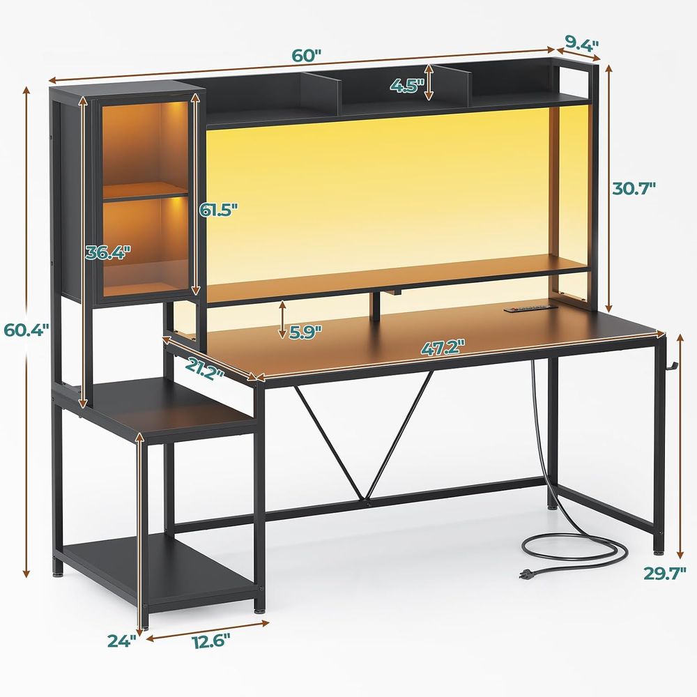 60'' Gaming Desk with Storage, - Gaming & Esports District recension och pris