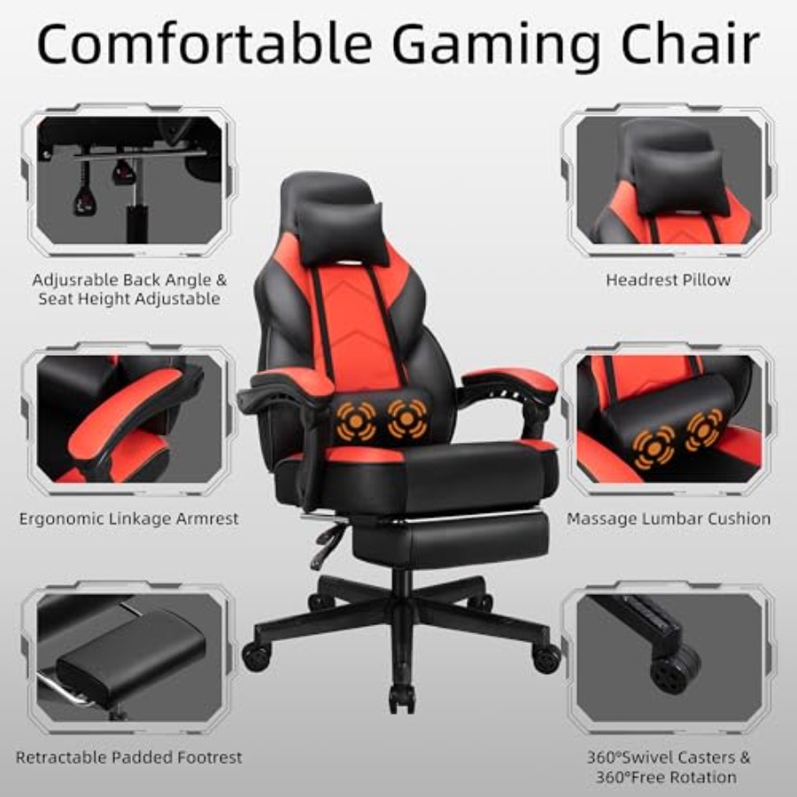 Gaming Chair with Footrest, Ma - Gaming & Esports District recension och pris
